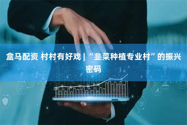 盒马配资 村村有好戏 | “韭菜种植专业村”的振兴密码