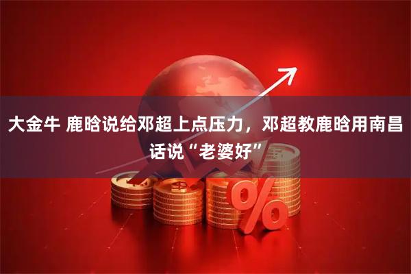 大金牛 鹿晗说给邓超上点压力，邓超教鹿晗用南昌话说“老婆好”